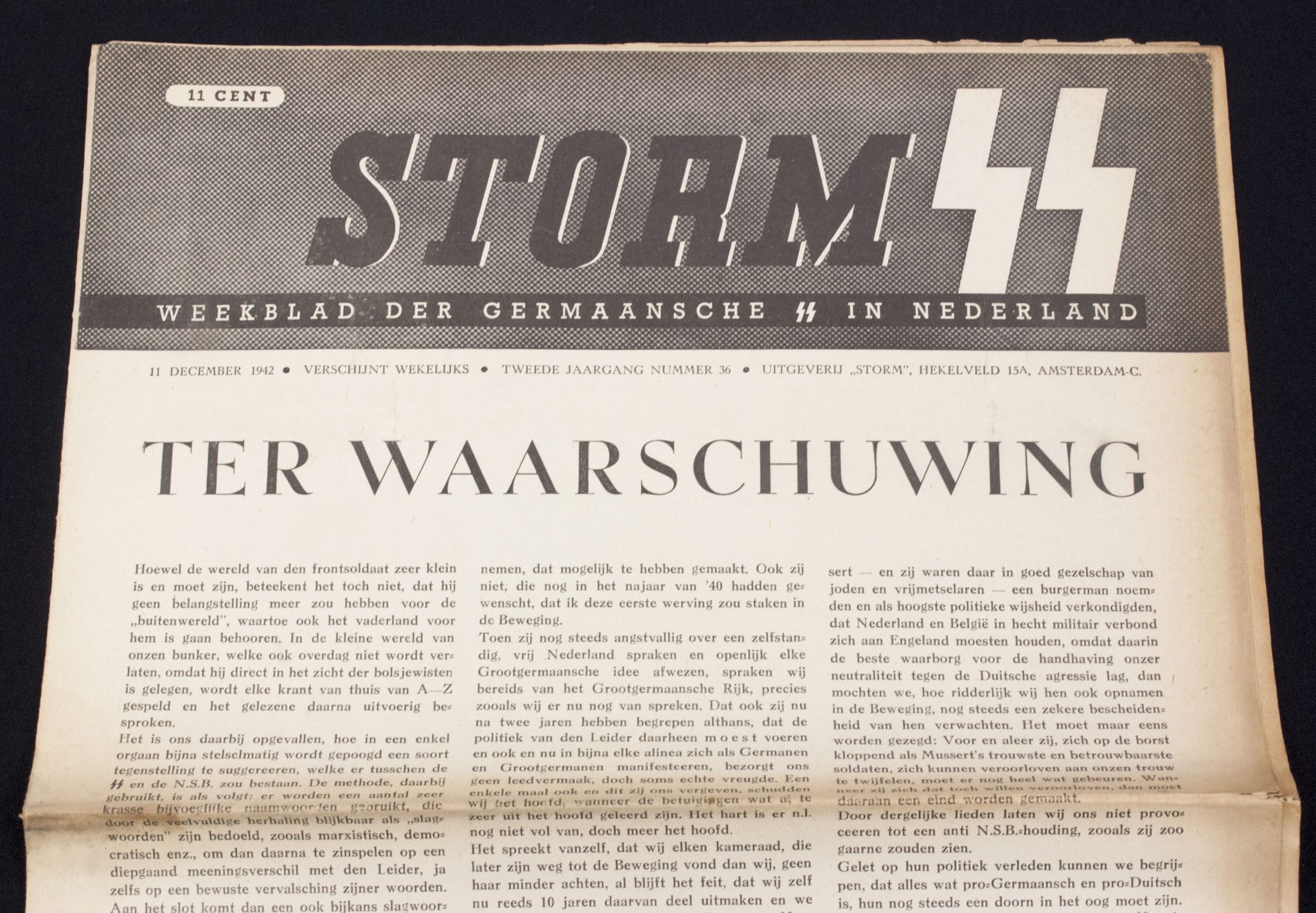 (Newspaper) Storm SS – Tweede Jrg. Nr.360 – 11 december 1942 (Vlaamsche-SS School article) (3) (Newspaper) Storm SS – Tweede Jrg. Nr.360 – 11 december 1942 (Vlaamsche-SS School article)