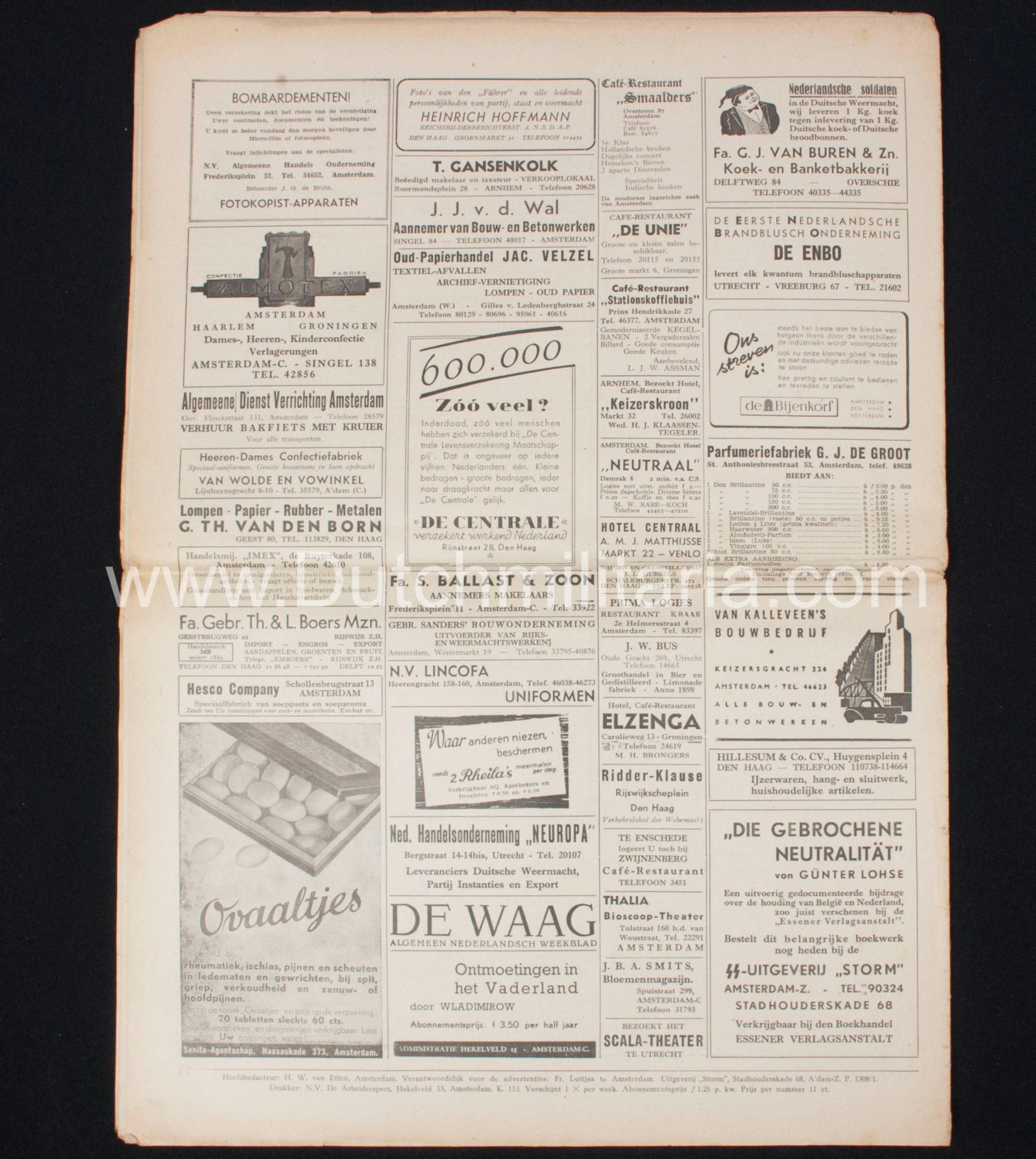 (Newspaper) Storm SS 11 February 1944 - Leistungsrune / Himmler in Avegoor edition - Extremely rare - Image 38