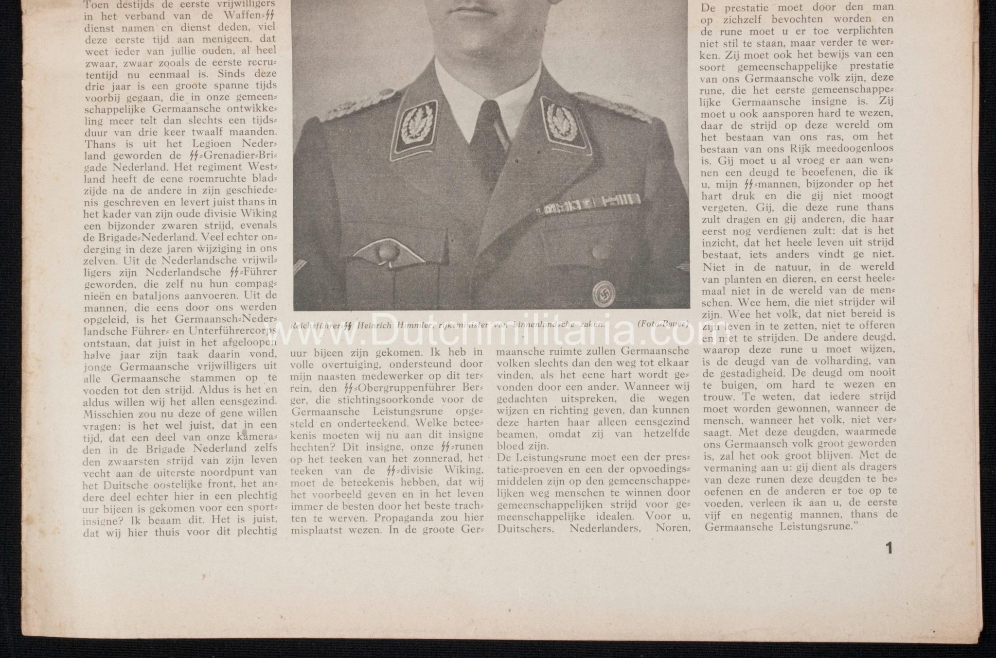 (Newspaper) Storm SS 11 February 1944 - Leistungsrune / Himmler in Avegoor edition - Extremely rare - Image 5