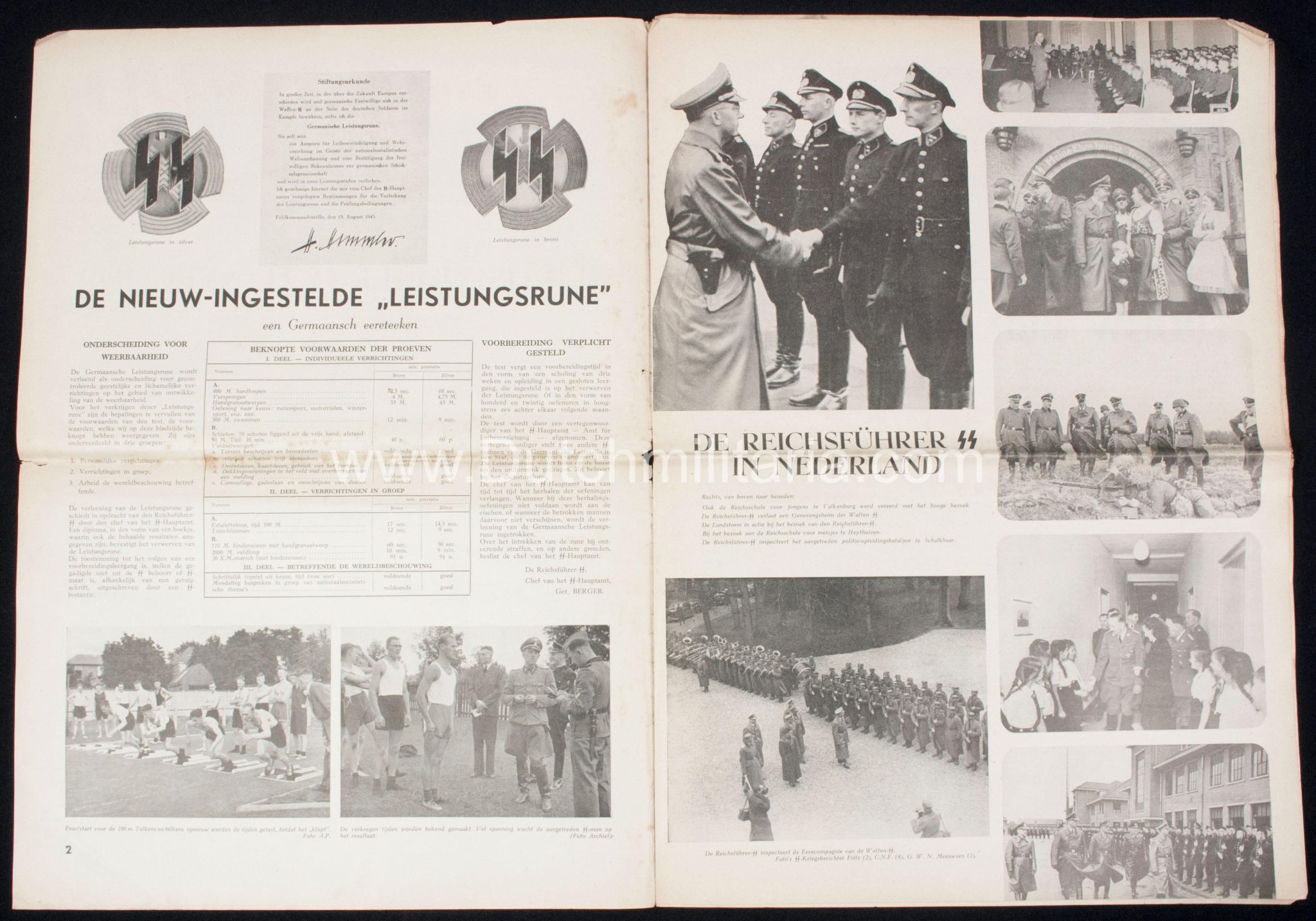 (Newspaper) Storm SS 11 February 1944 - Leistungsrune / Himmler in Avegoor edition - Extremely rare - Image 7