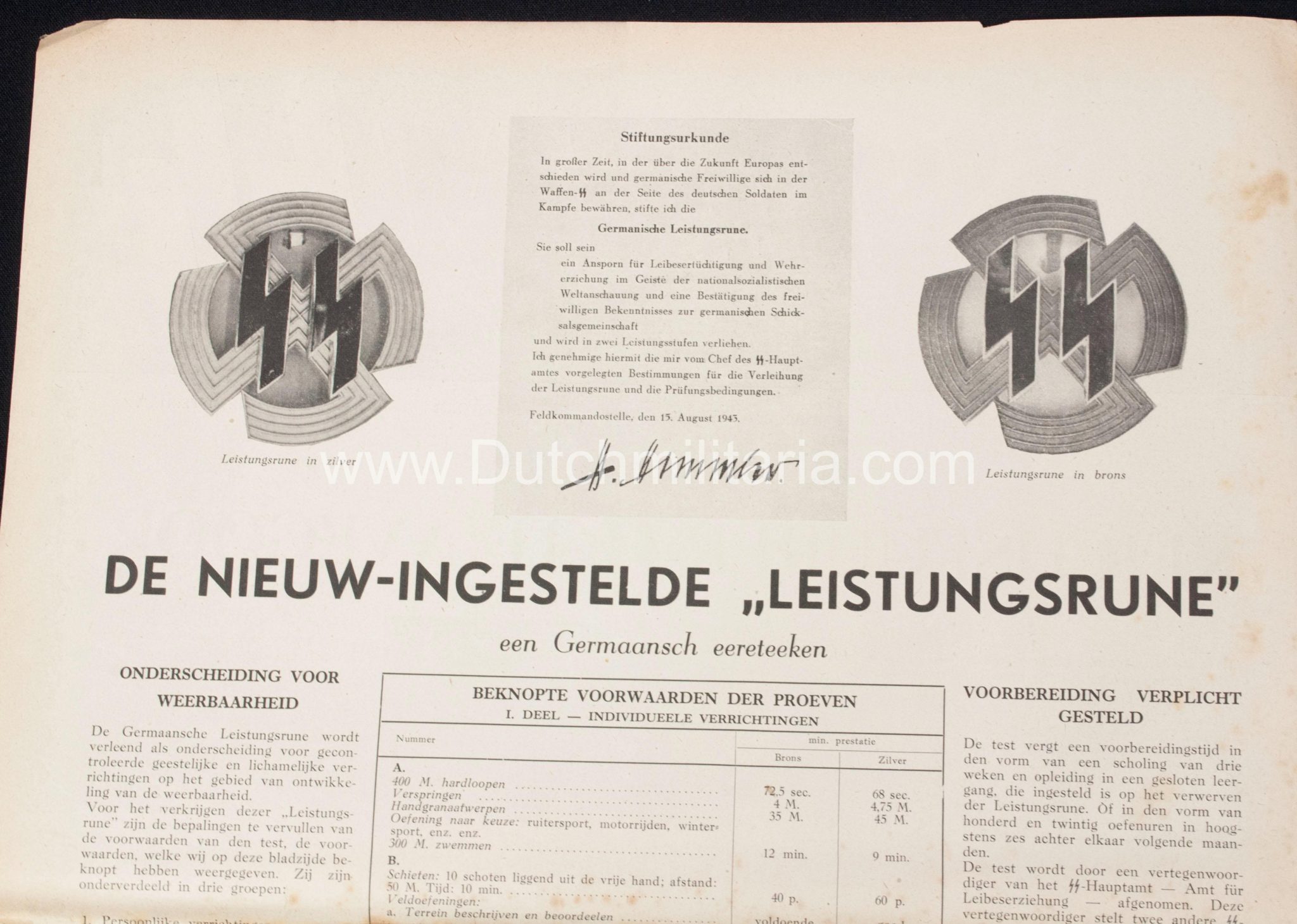(Newspaper) Storm SS 11 February 1944 - Leistungsrune / Himmler in Avegoor edition - Extremely rare - Image 8