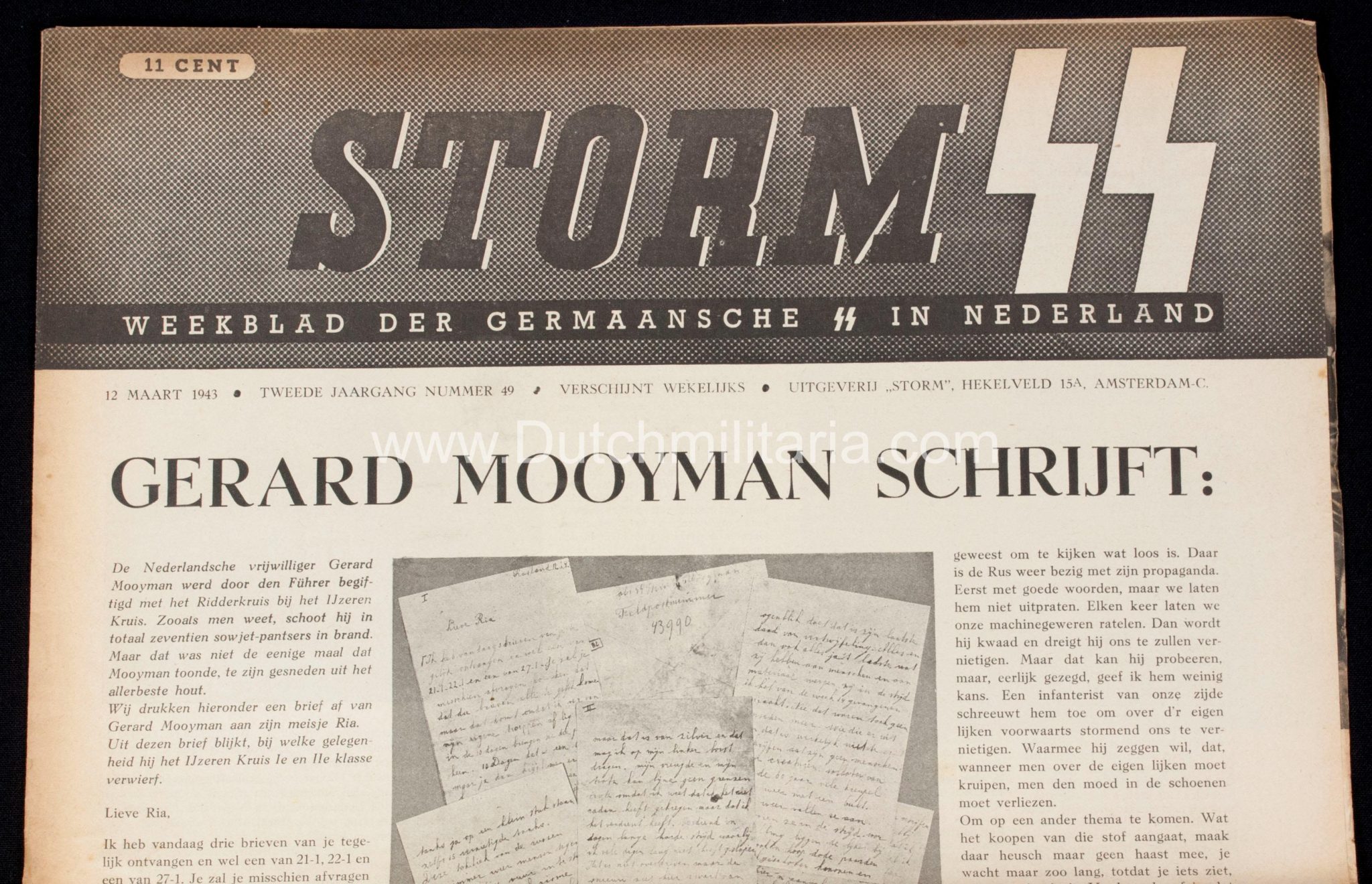 (Newspaper) Storm SS 26 February and 12 March 1943 - 2x Gerard Mooyman - RARE - Image 18