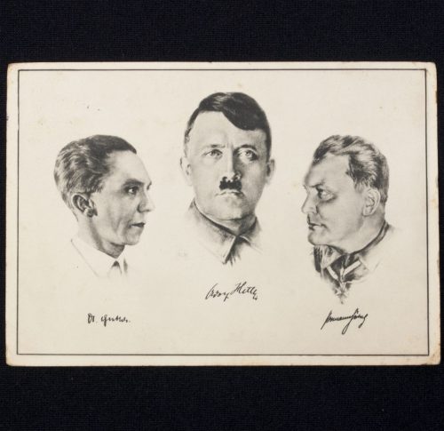 (Postcard) Hitler, Goerring, Goebbels