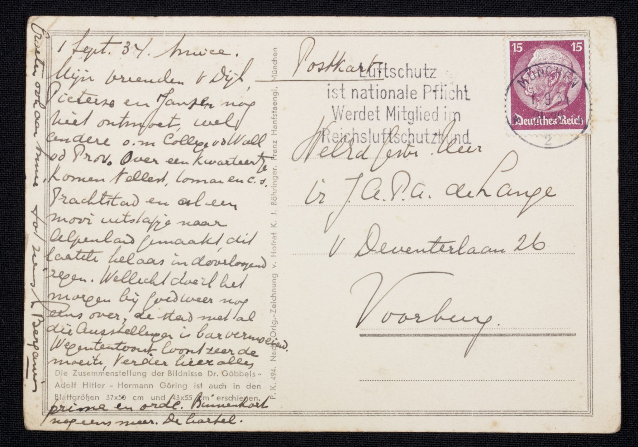 (Postcard) Hitler, Goerring, Goebbels (2) (Postcard) Hitler, Goerring, Goebbels