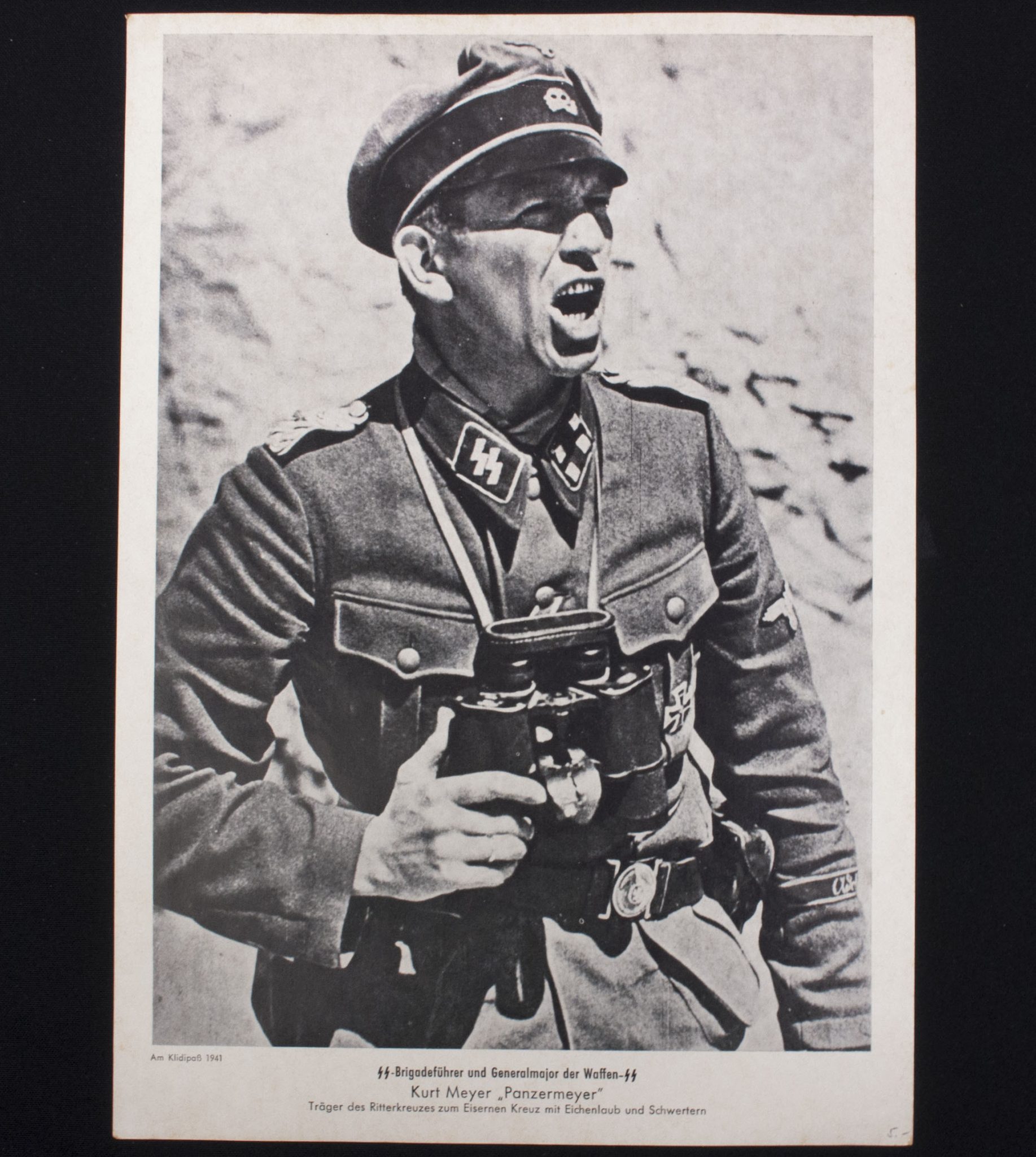 (Print) SS-Brigadeführer und Generalmajor der Waffen-SS Kurt Meyer Panzermeyer (30 x 21,5 cm) - rare