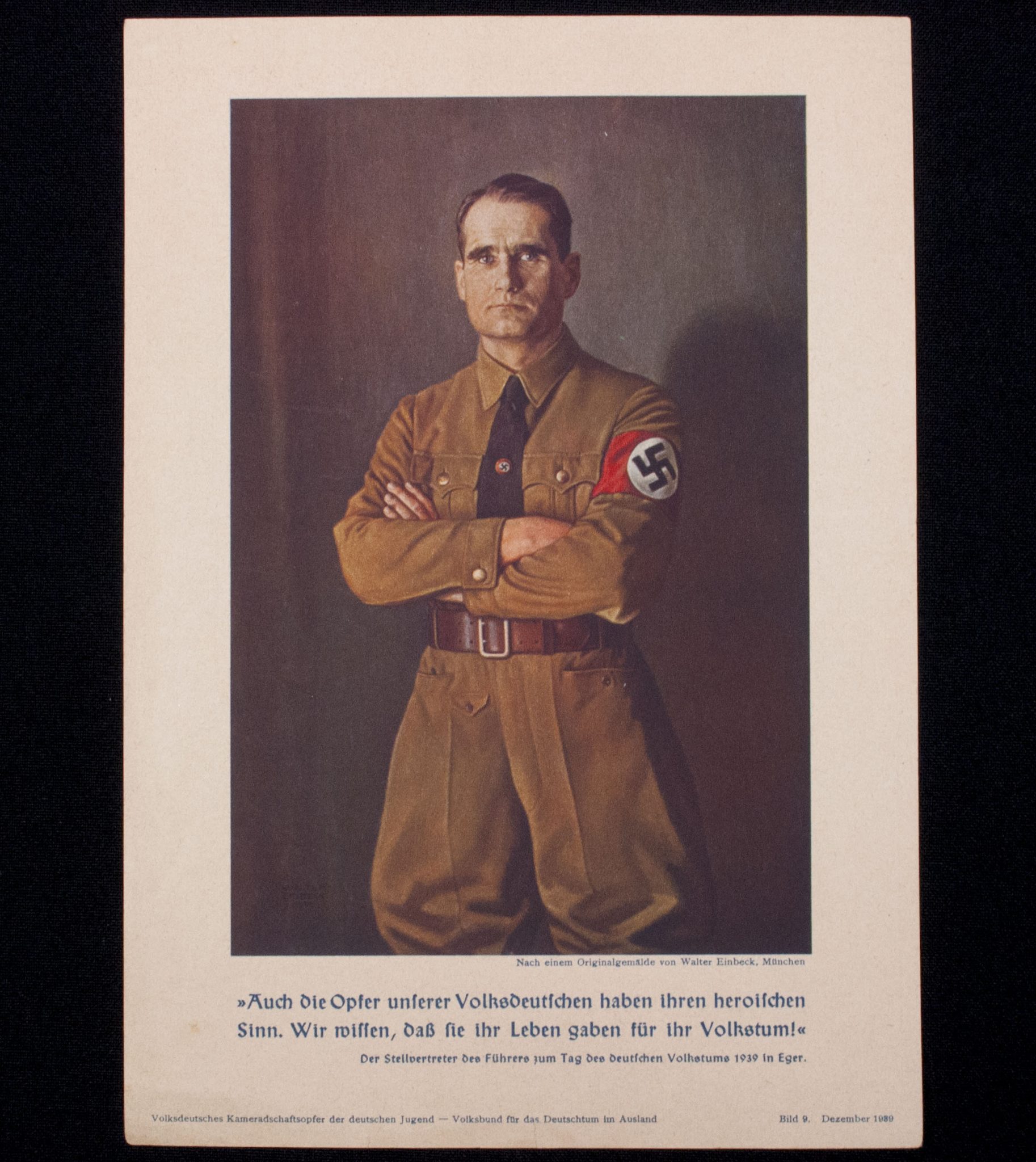 Reichsführer Rudolf Hess Der Stellvertreter des Führers zum Tag des deutschen Volkstums 1939 in Eger (print 1939)