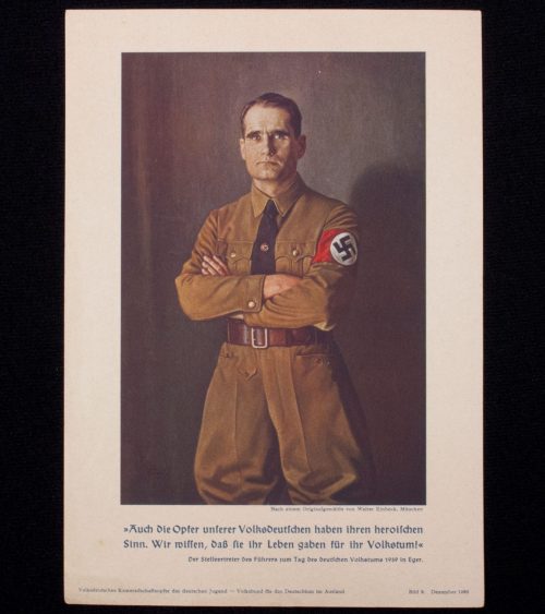 Reichsführer Rudolf Hess Der Stellvertreter des Führers zum Tag des deutschen Volkstums 1939 in Eger (print 1939)