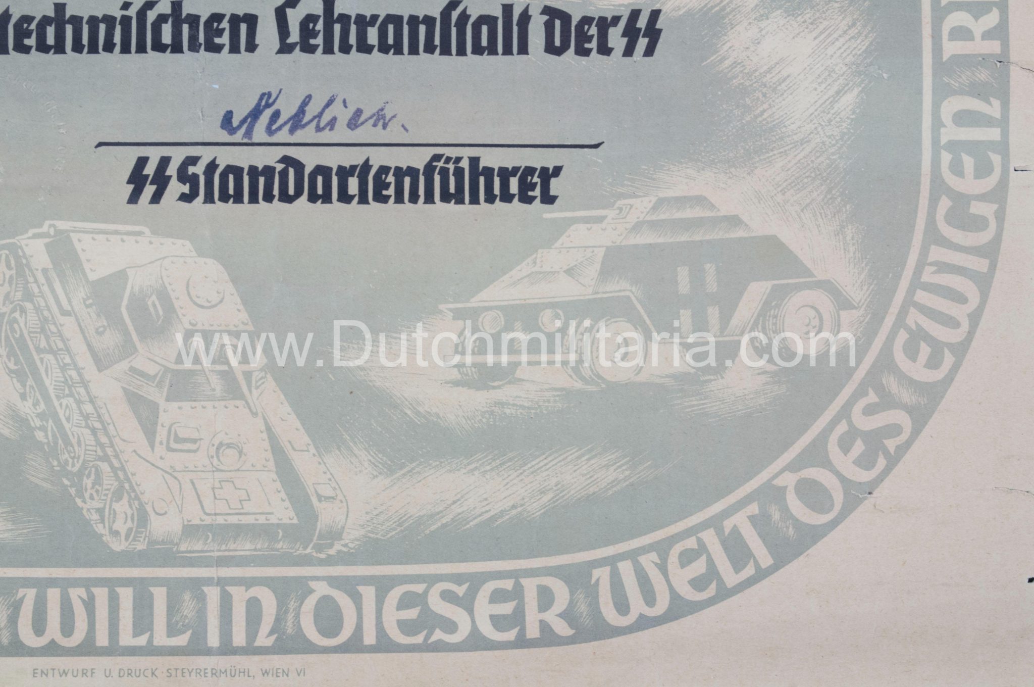 SS-Meisterbrief SS-Meistertitels citation - Signed SS Standartenführer Neblich (1941) - Extremely Rare