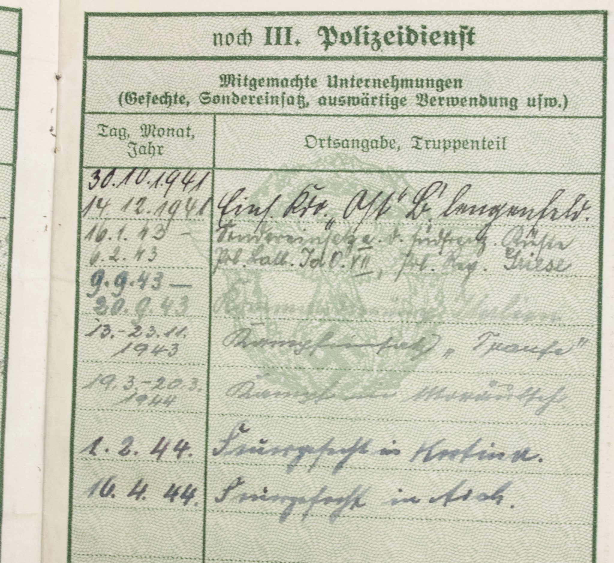 WWII German Polizei Soldbuch/Dienstpass/Dienstausweis group - Image 25