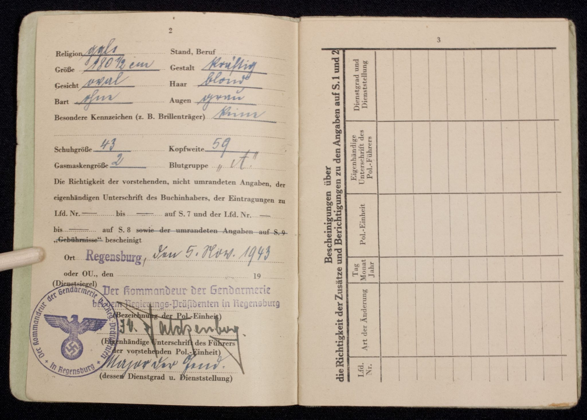 WWII German Polizei SoldbuchDienstpassDienstausweis group