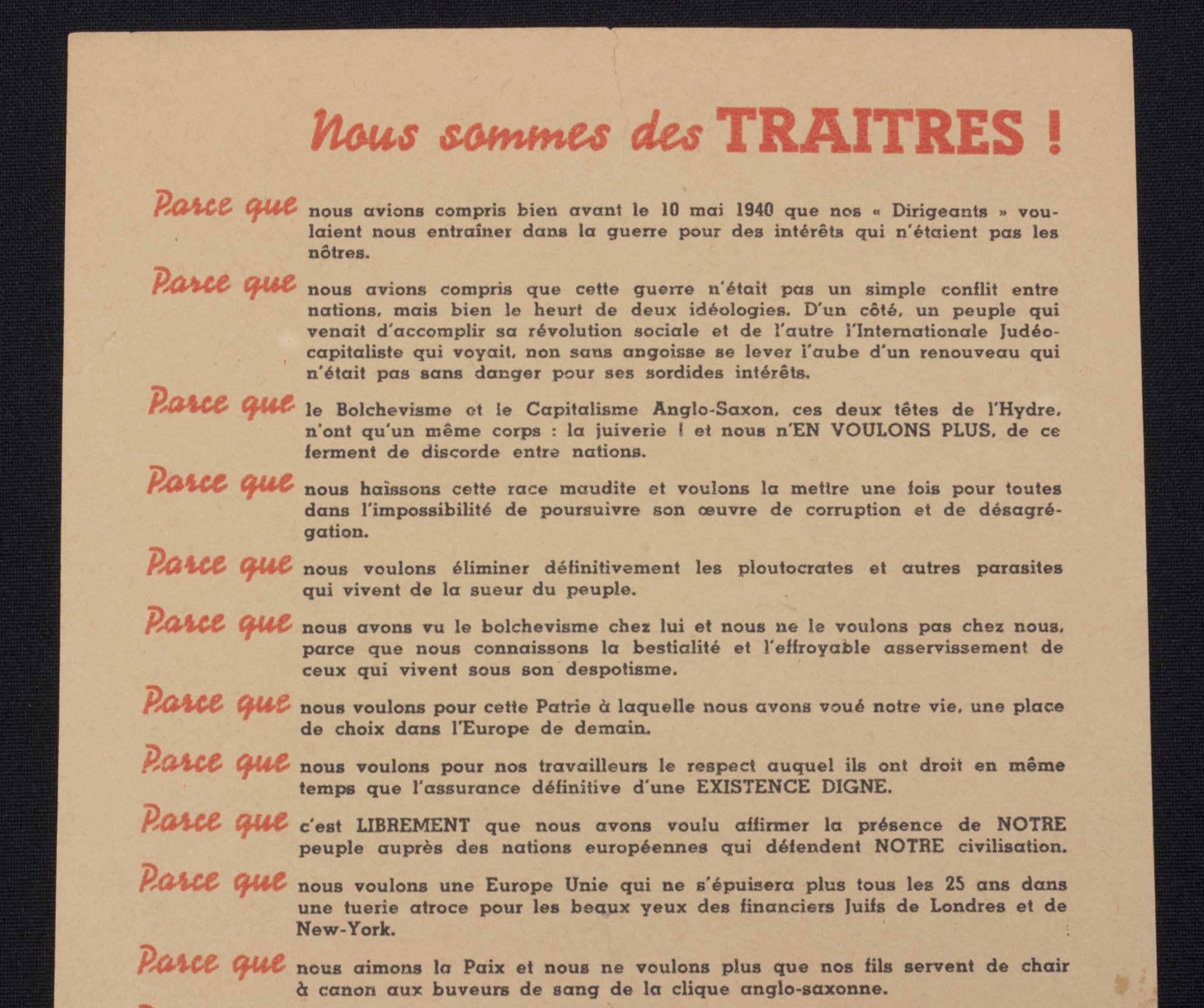 (Walloon flyer) Waffen-SS - Nous Sommes des Traîtres... - Image 6