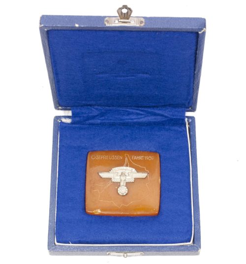 Bernstein participants plaque - NSKK Ostpreussenfahrt 1939 + etui