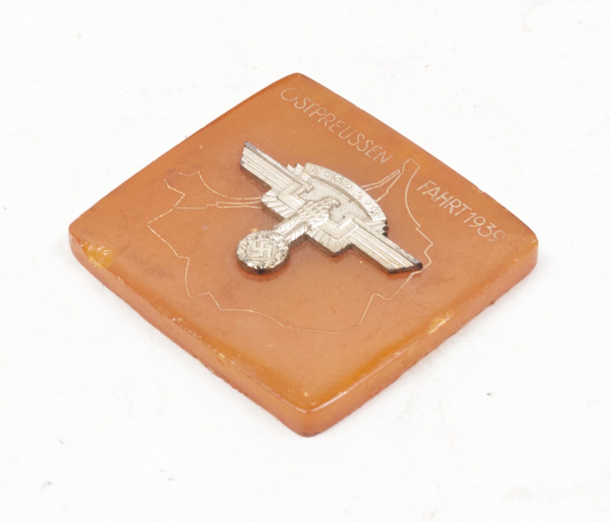 Bernstein participants plaque - NSKK Ostpreussenfahrt 1939 + etui