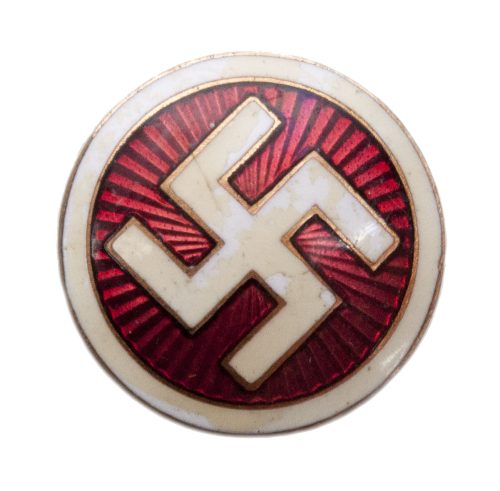 (Denmark) DNSAP – Danmarks Nationalsocialistiske Arbejderparti translucent enamel memberbadge (buttonhole variation)