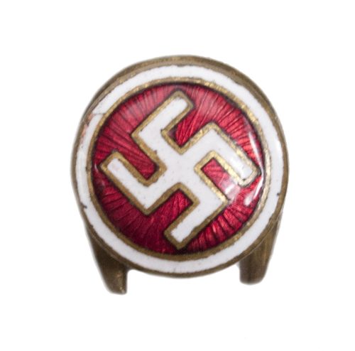 (Denmark) DNSAP – Danmarks Nationalsocialistiske Arbejderparti translucent enamel memberbadge (small buttonhole variation)