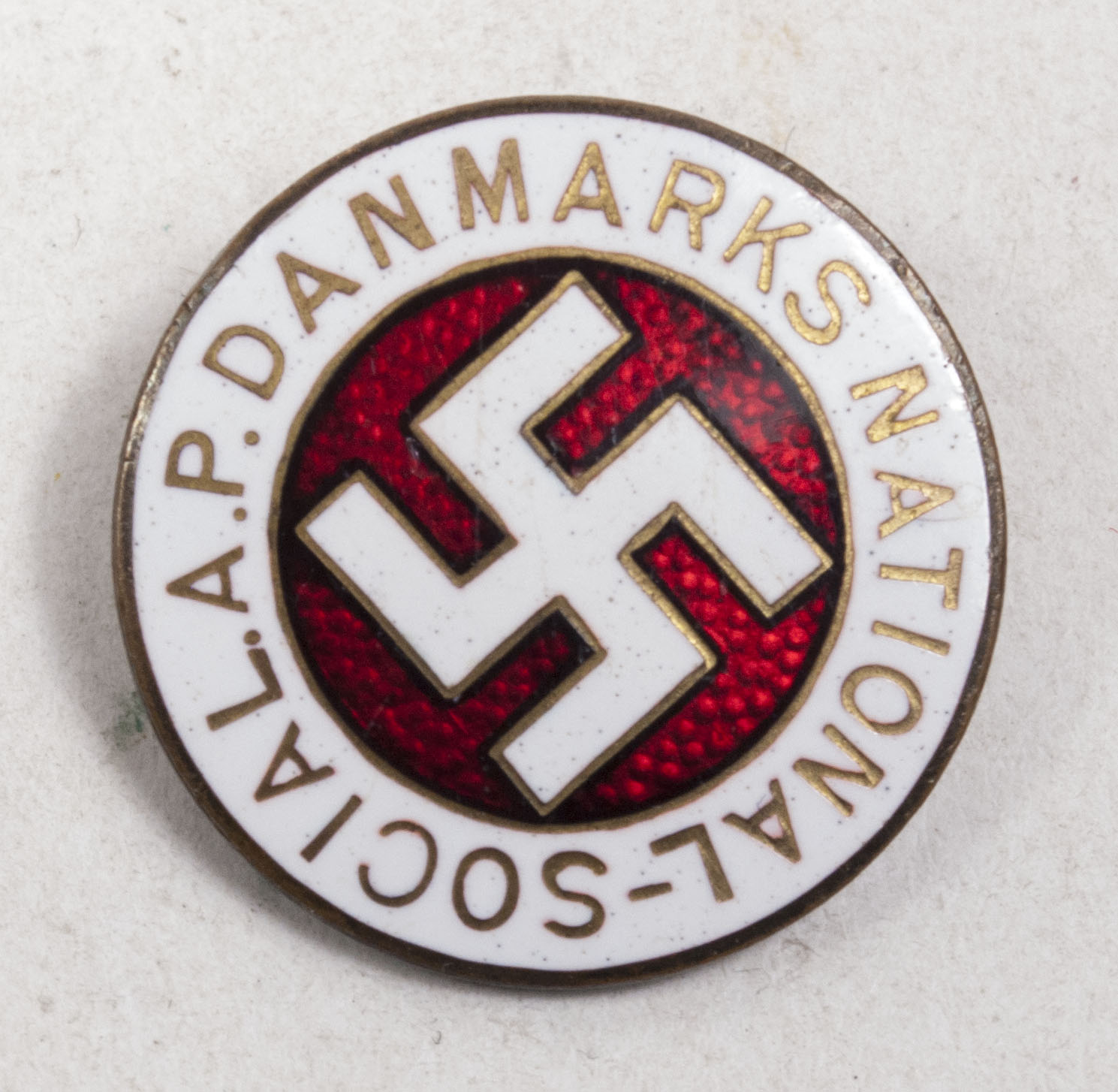 (Denmark) DNSAP Danske i udlandet badge - VERY RARE