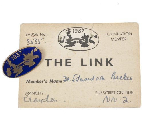 (England) The Link membership badge #3535 with membercard - rare