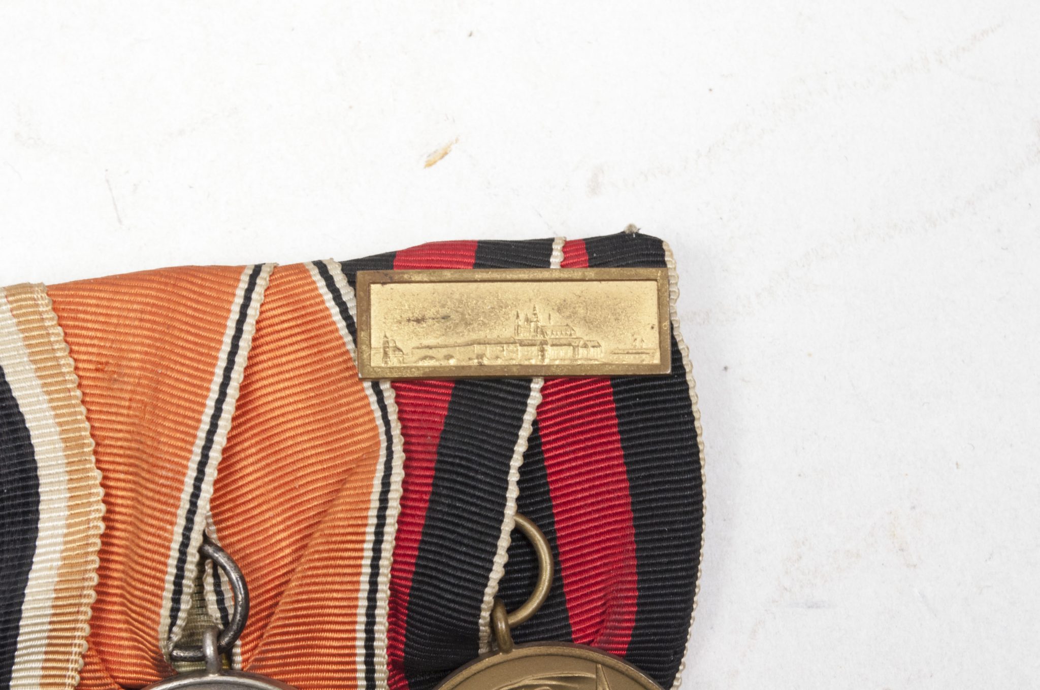 German WWII medalbar with EK2 + KVK2 + Anschlussmedaille + Sudetenmedal + Prageburger clasp - Image 12