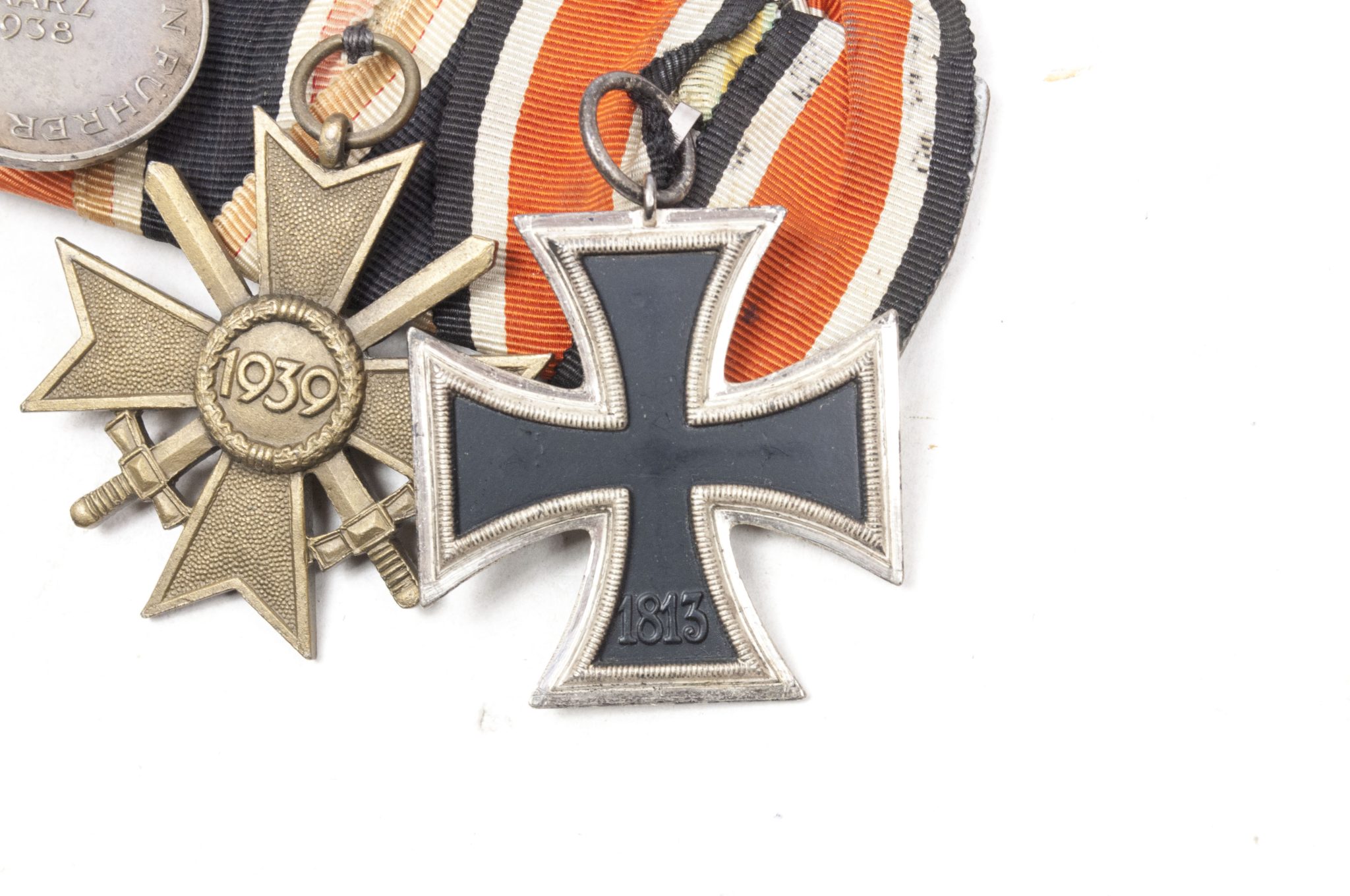 German WWII medalbar with EK2 + KVK2 + Anschlussmedaille + Sudetenmedal + Prageburger clasp - Image 15