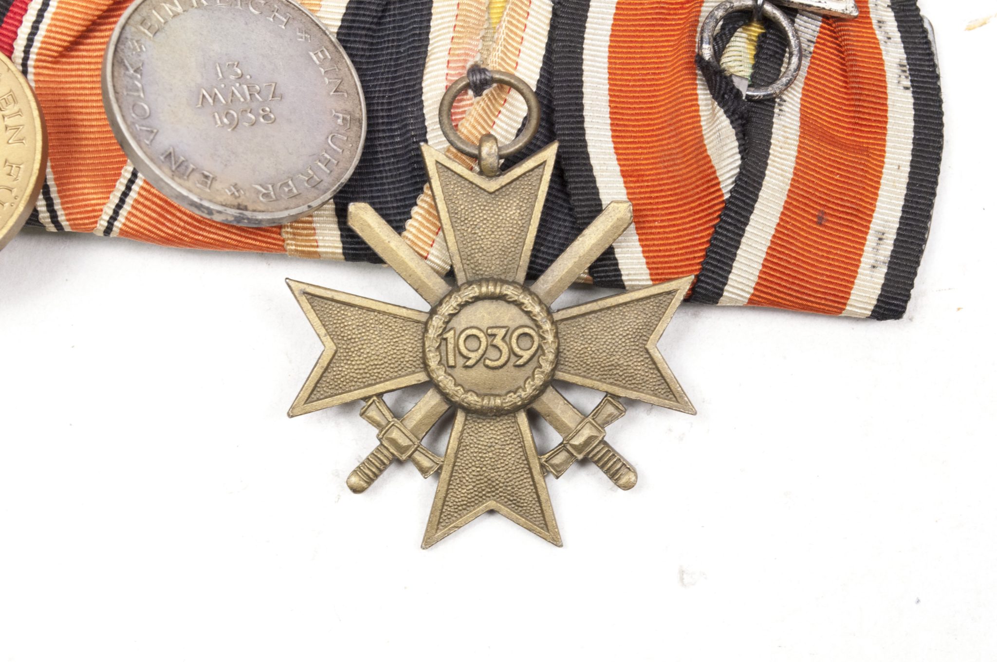 German WWII medalbar with EK2 + KVK2 + Anschlussmedaille + Sudetenmedal + Prageburger clasp - Image 16