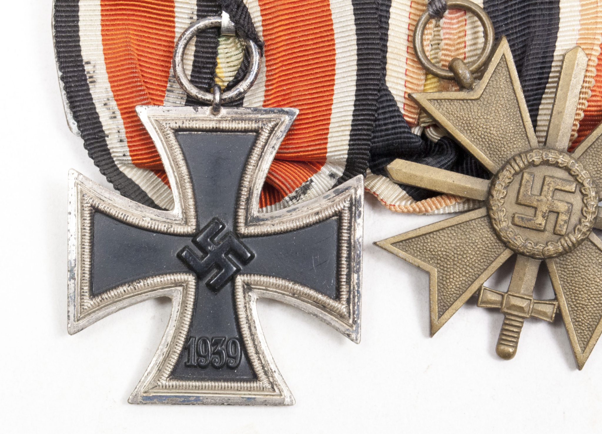 German WWII medalbar with EK2 + KVK2 + Anschlussmedaille + Sudetenmedal + Prageburger clasp - Image 8