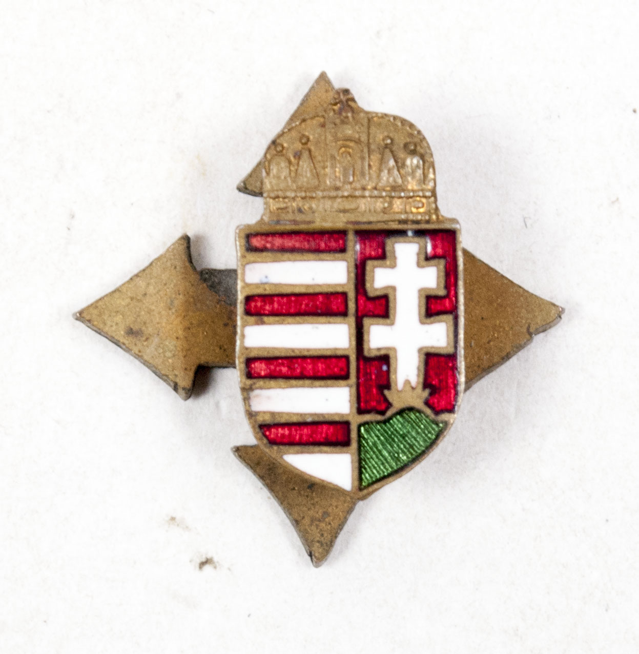 Hungarian Arrow Cross Party Member Badge with reverse badge and miniature stickpin