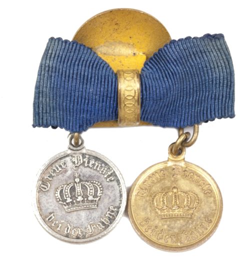 Miniature Treue Dienst bei der Fahne medals IX + XII years