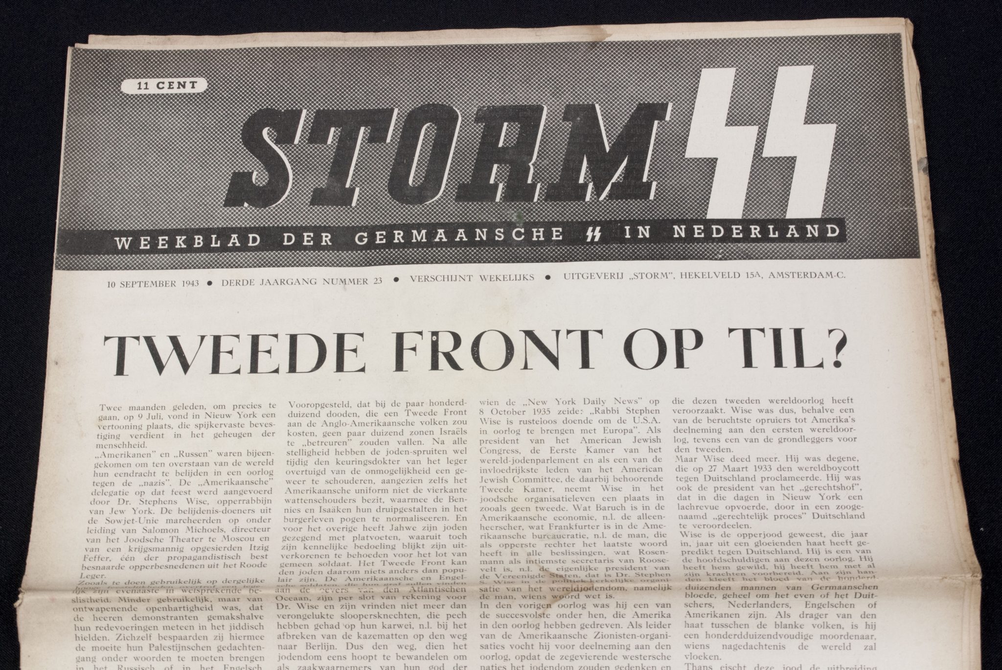 (Newspaper) Storm SS – Derde Jrg. Nr. 23 – 10 september 1943 (1)