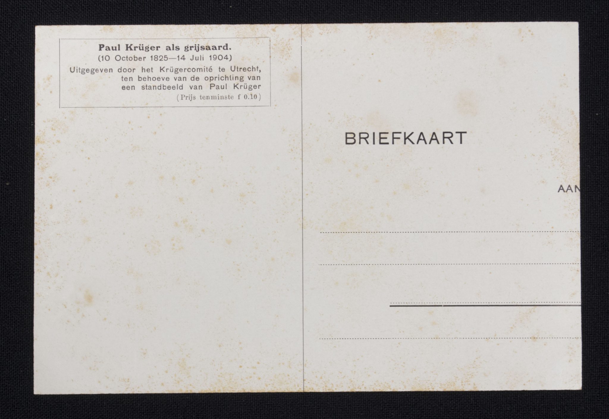 (Postcard) Paul Kruger als Grijsaard (2) (Postcard) Paul Kruger als Grijsaard