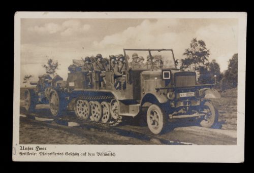 (Postcard) Unser Heer - Artillerie Motorisiertes Geschütz auf dem Vormarsch