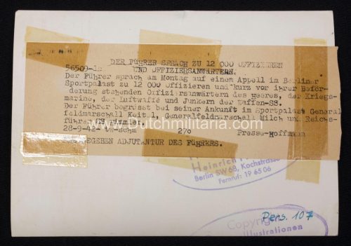 (Pressphoto) Generalfeldmarschal Keitel, Generalfeldmarschal Milch, Reichsführer SS Himmler