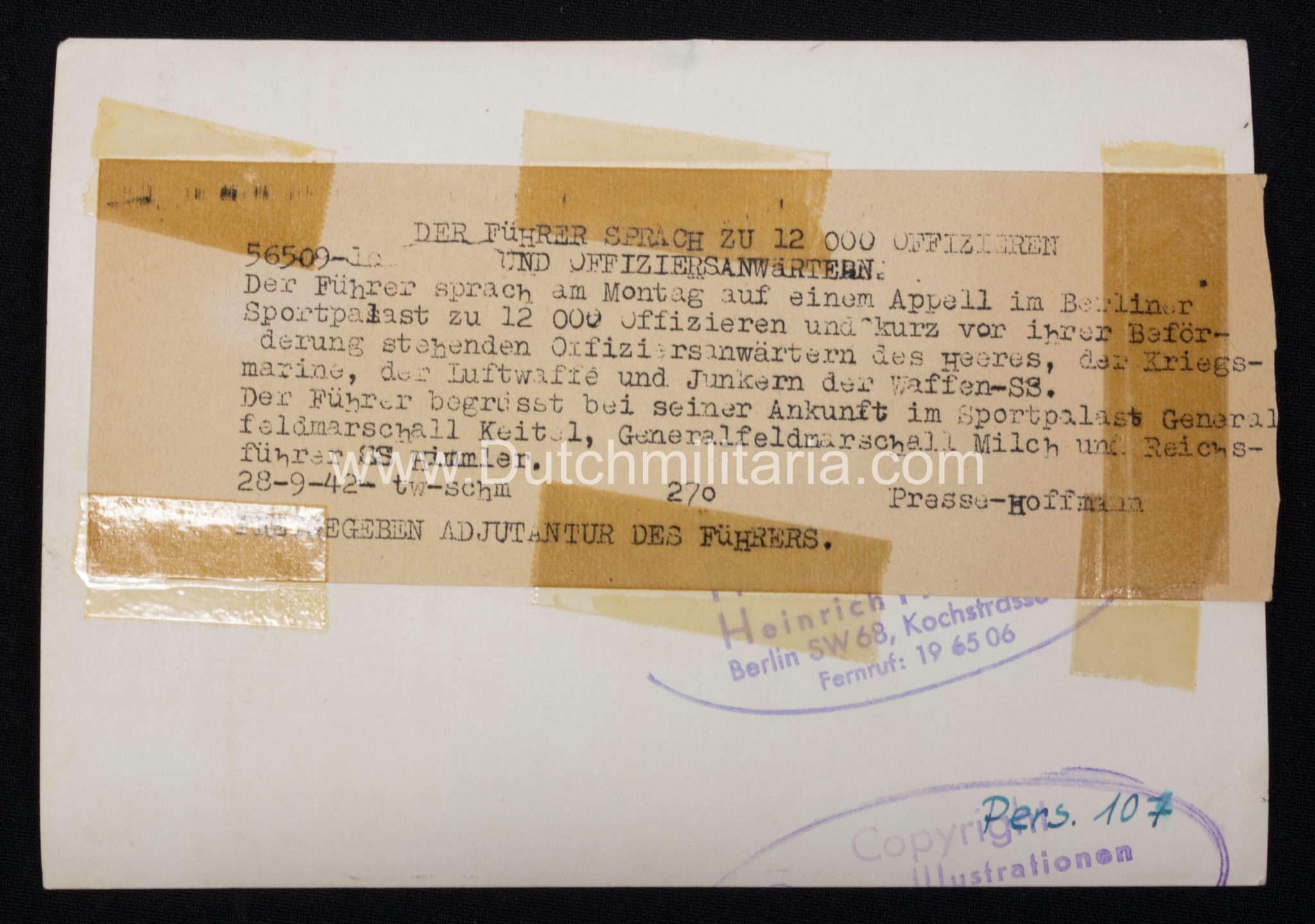 (Pressphoto) Generalfeldmarschal Keitel, Generalfeldmarschal Milch, Reichsführer SS Himmler (9) (Pressphoto) Generalfeldmarschal Keitel, Generalfeldmarschal Milch, Reichsführer SS Himmler