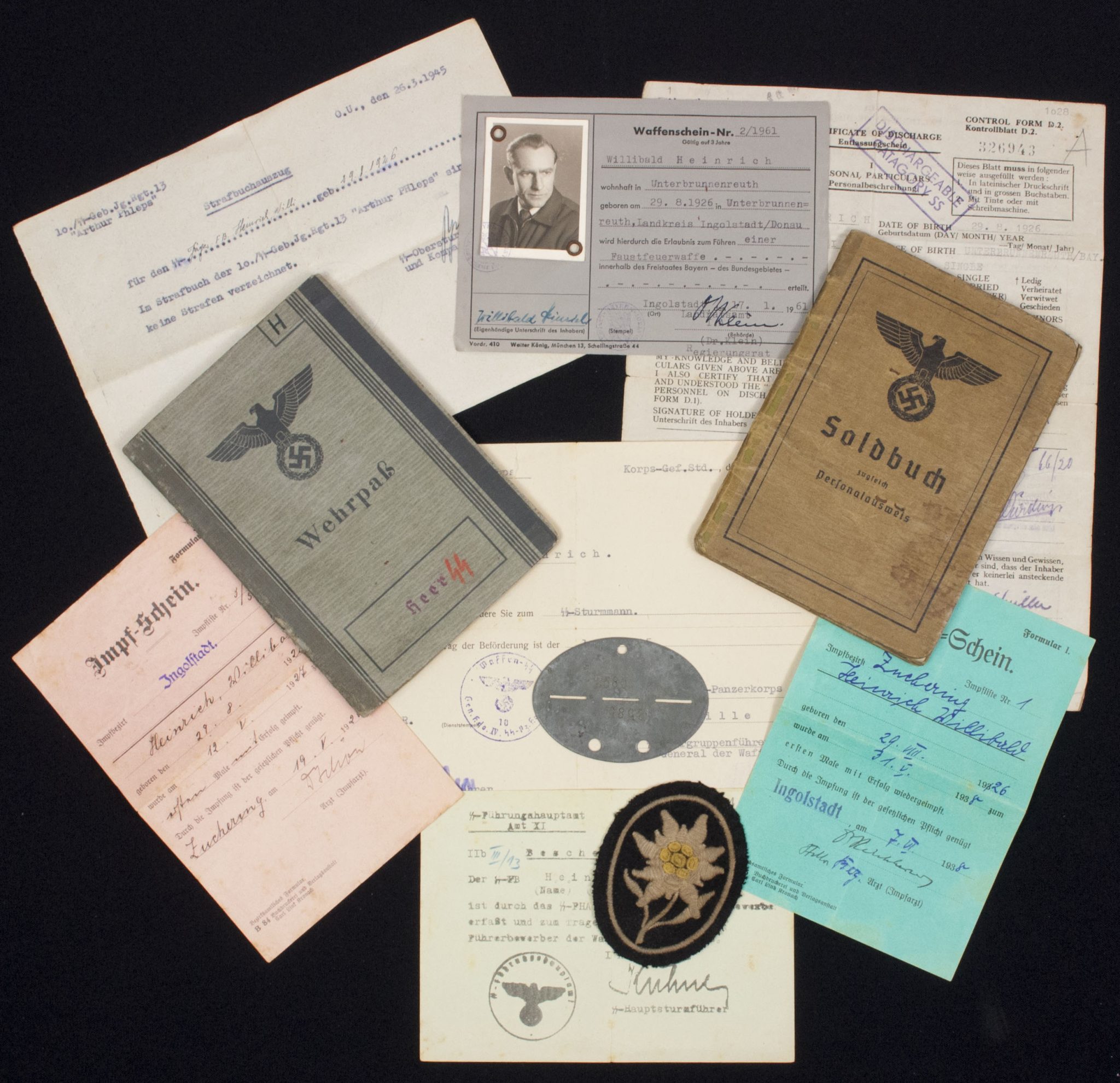 SS-Gebirgsjäger Ausbildung und Ersatz Bataillon 6. grouping + EKM + SS Gebirgsjäger abzeichen