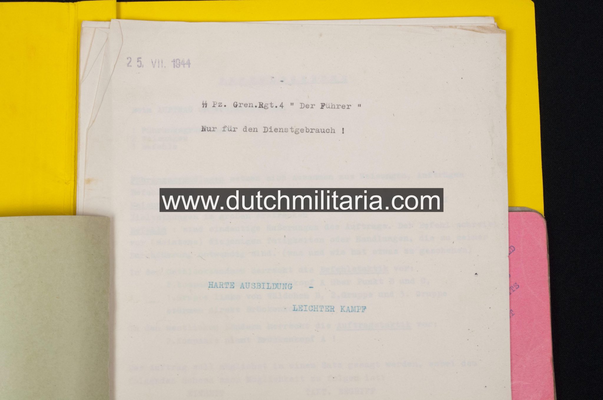 SS-Pz.-Gren.Rgt. 4 "Der Führer" - training documents - Image 9