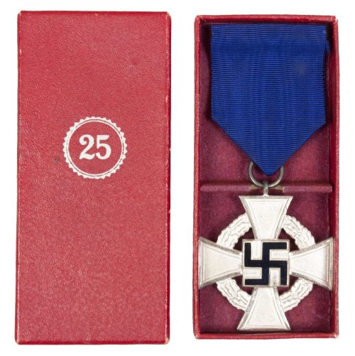 Treue Dienst 25 Jahre + etui (Maker Friedrich Keller Metallschmuckfabrik Oberstein)