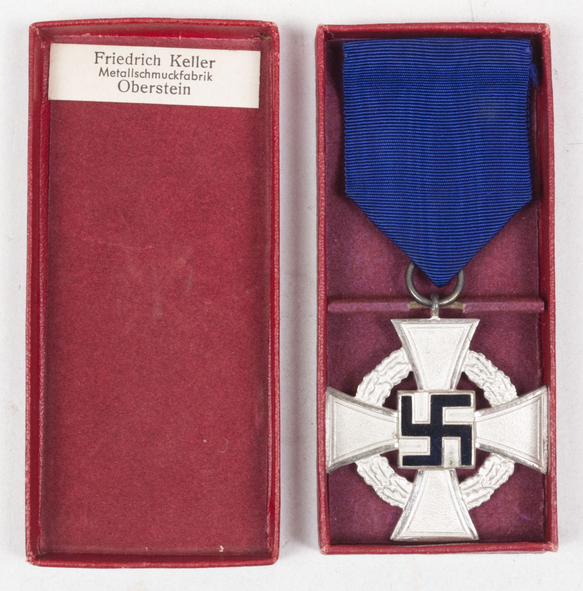Treue Dienst 25 Jahre + etui (Maker Friedrich Keller Metallschmuckfabrik Oberstein) (7)