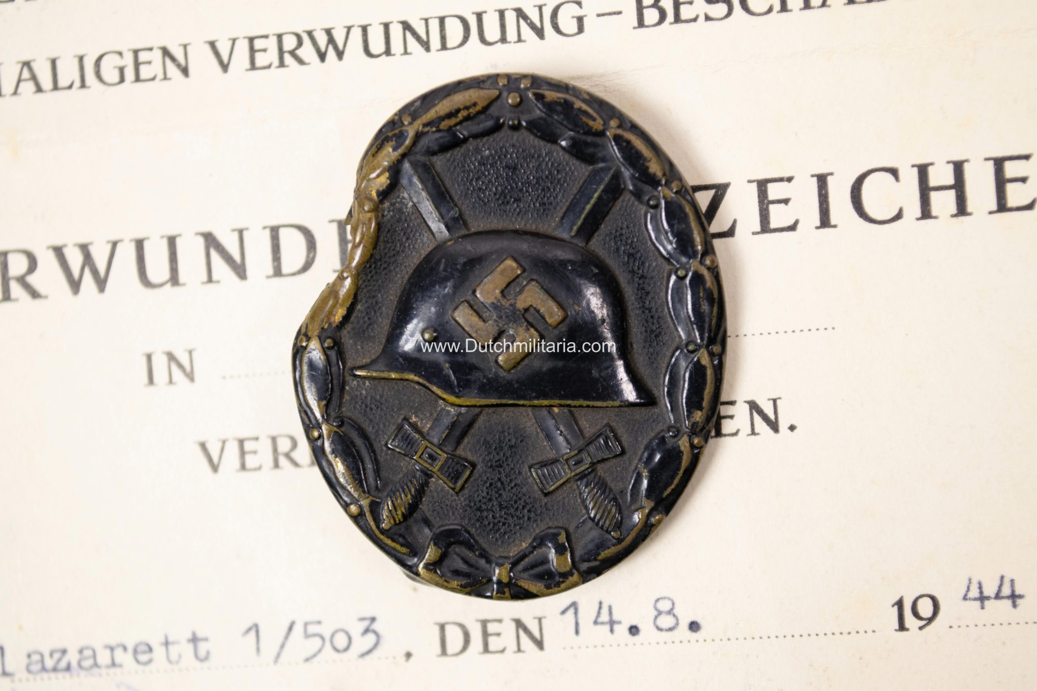4.SS-Grenadier Regiment Nederland 49 De Ruyter citation to a Dutchman - Tannenberg Line (!) - Extremely rare