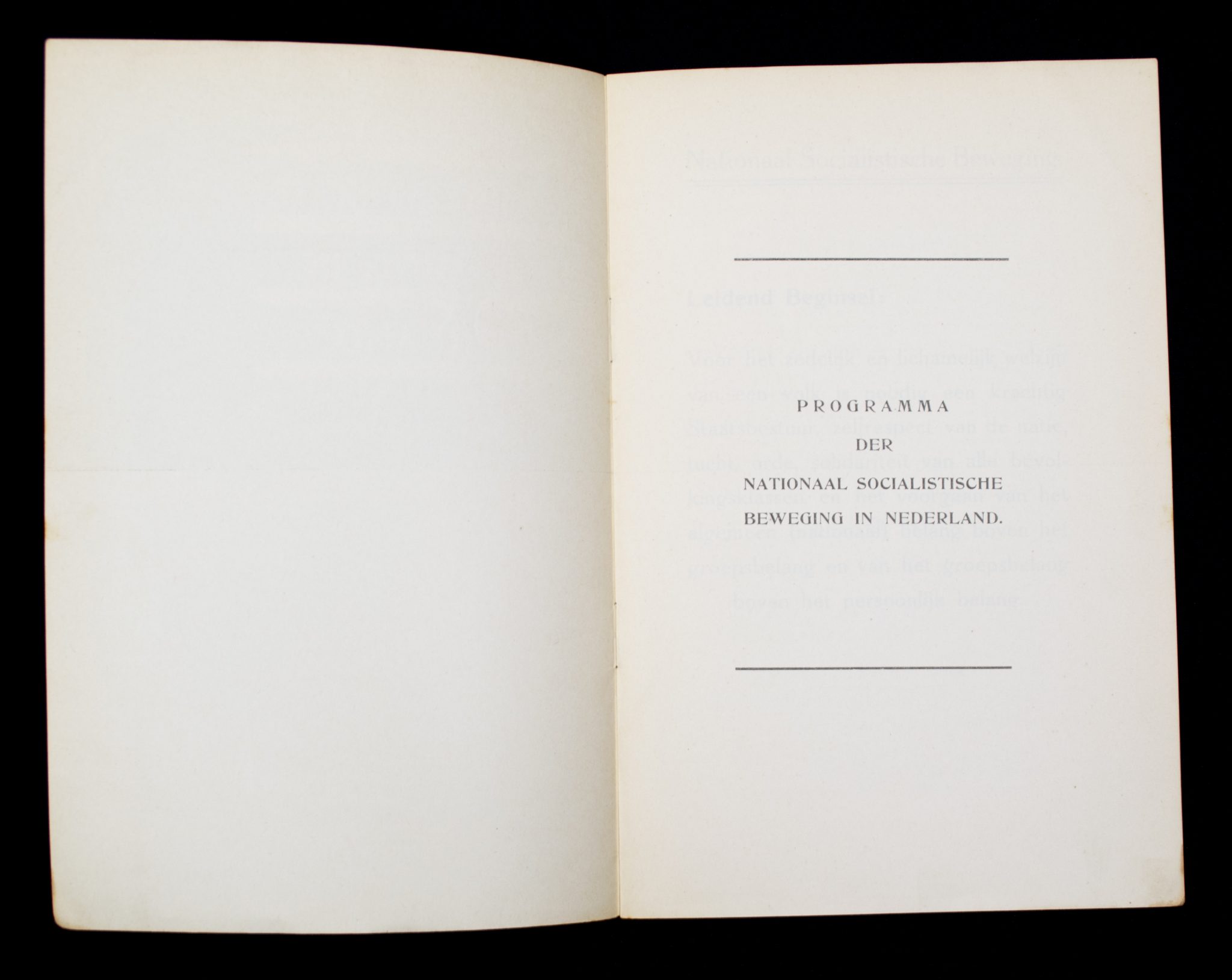 (Brochure) NSB - Programma No.1 (1931) + Toelichting van het programma No.2 (1932) - RARE!!!!!!!