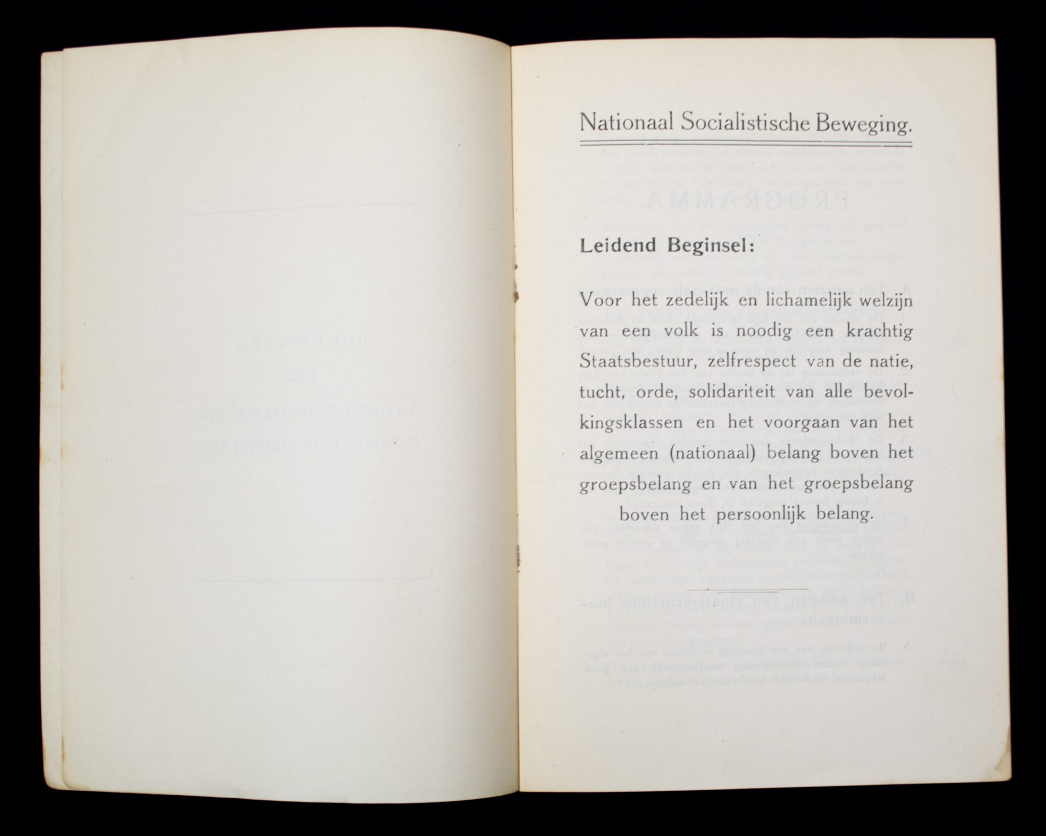 (Brochure) NSB - Programma No.1 (1931) + Toelichting van het programma No.2 (1932) - RARE!!!!!!!