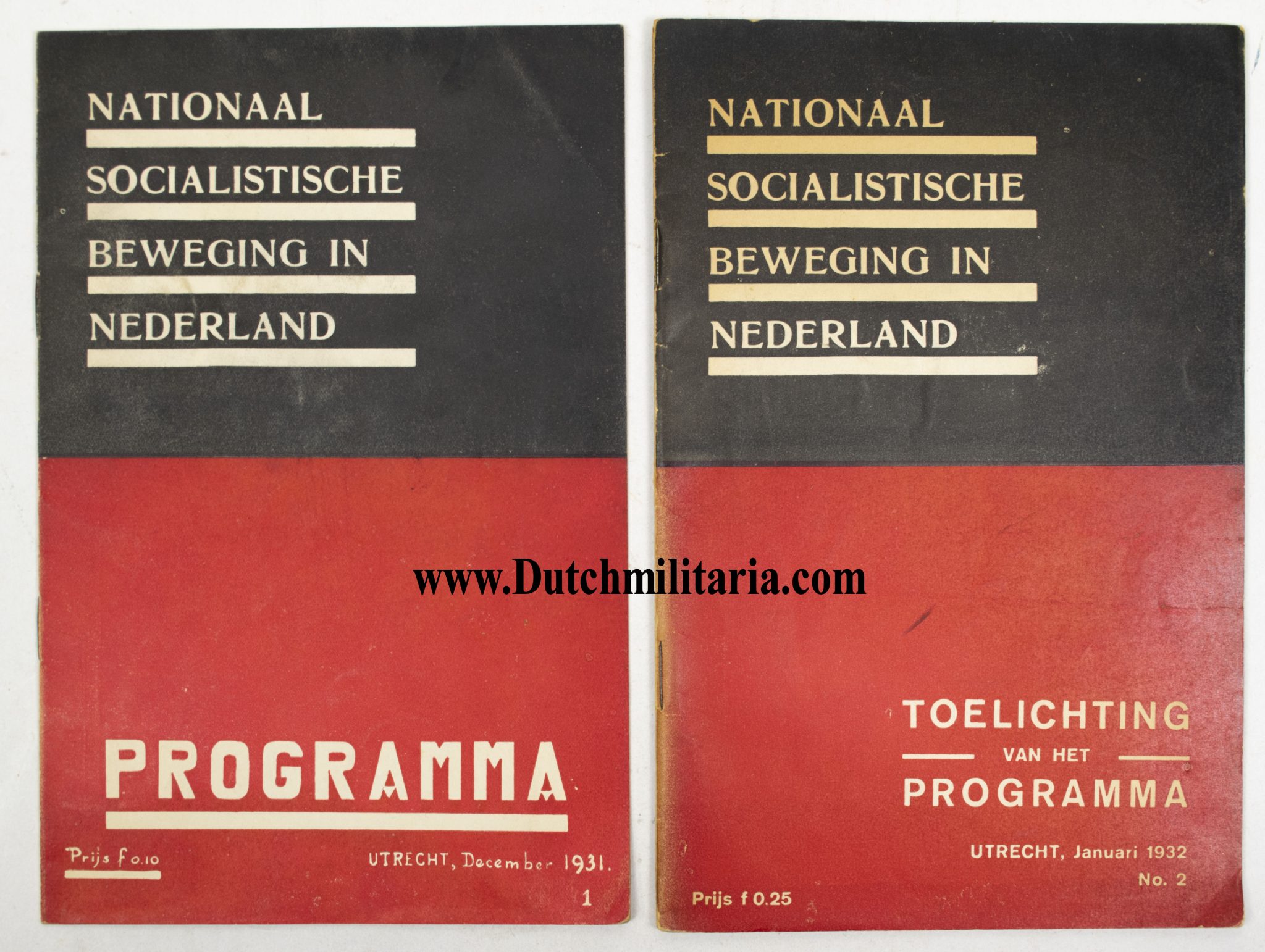 (Brochure) NSB – Programma No.1 (1941) + Toelichting van het programma No.2 (1932) – RARE!!!!!!!