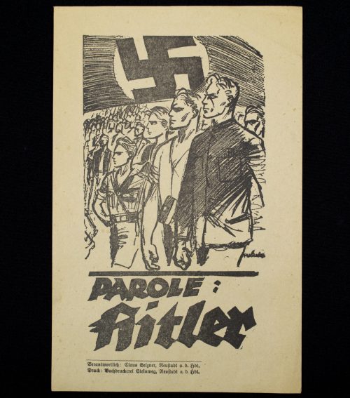 (Flyer) parole Hitler - Rare