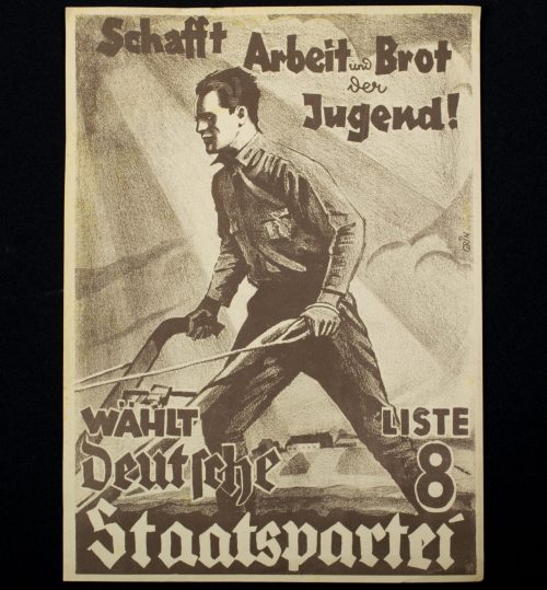 (FlyerMini poster) Wählt List 8 Deutsche Staatspartei