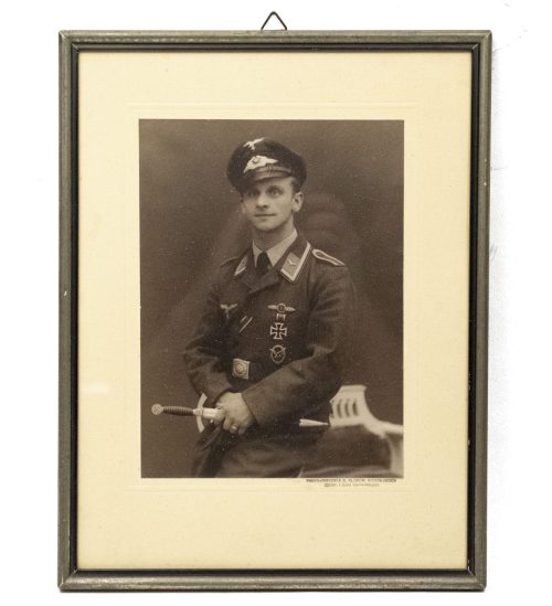 Framed large Luftwaffe (LW) portrait (35,5 x 27,5 cm)
