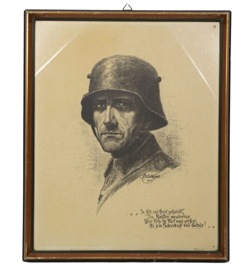 Large size framed German soldier portrait (1925)