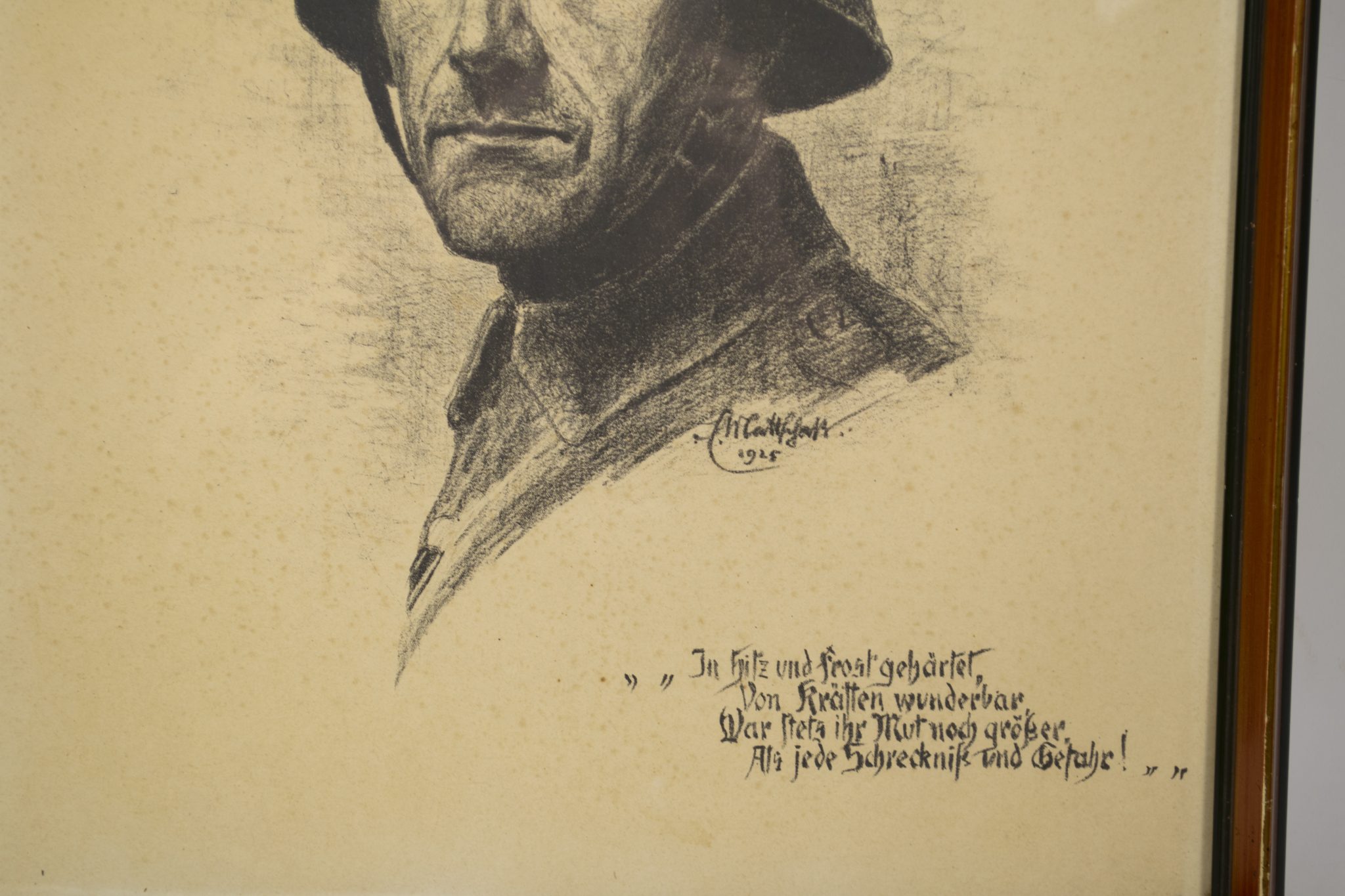 Large size framed German soldier portrait (1925)