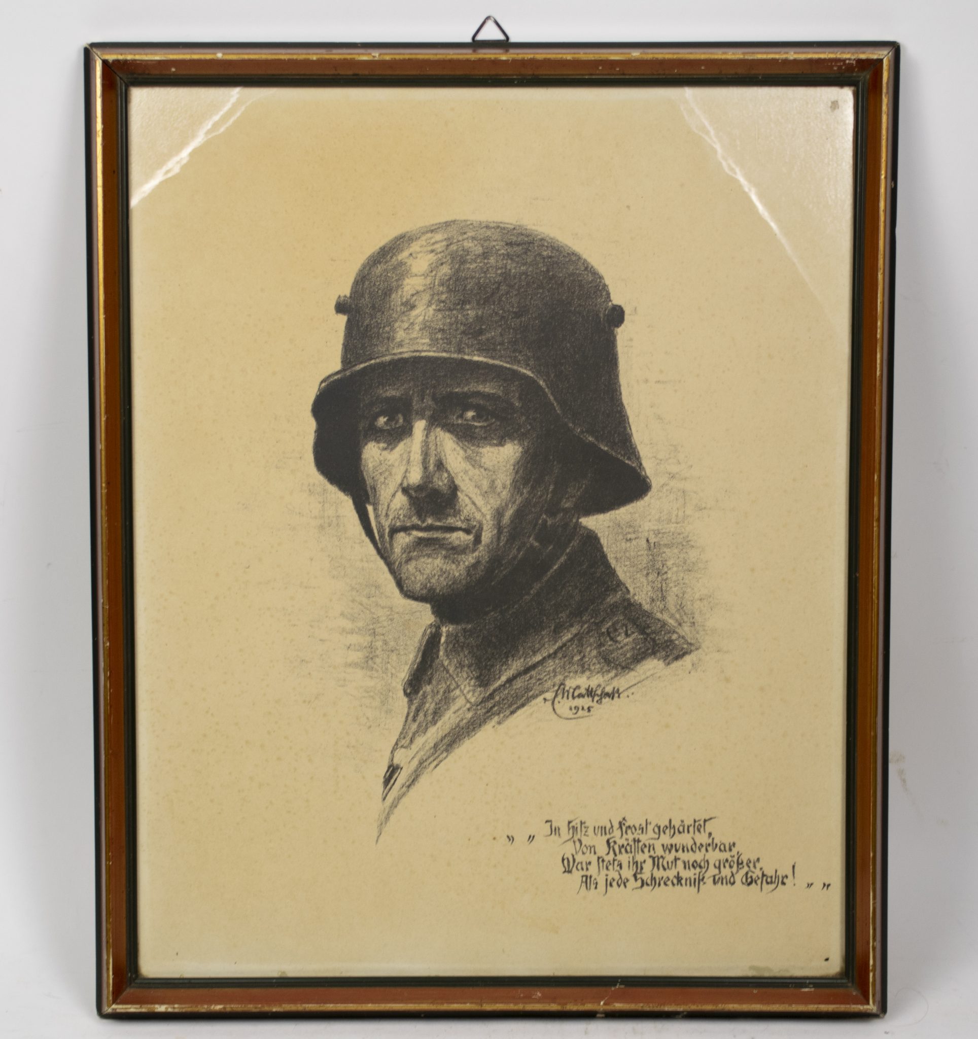 Large size framed German soldier portrait (1925)