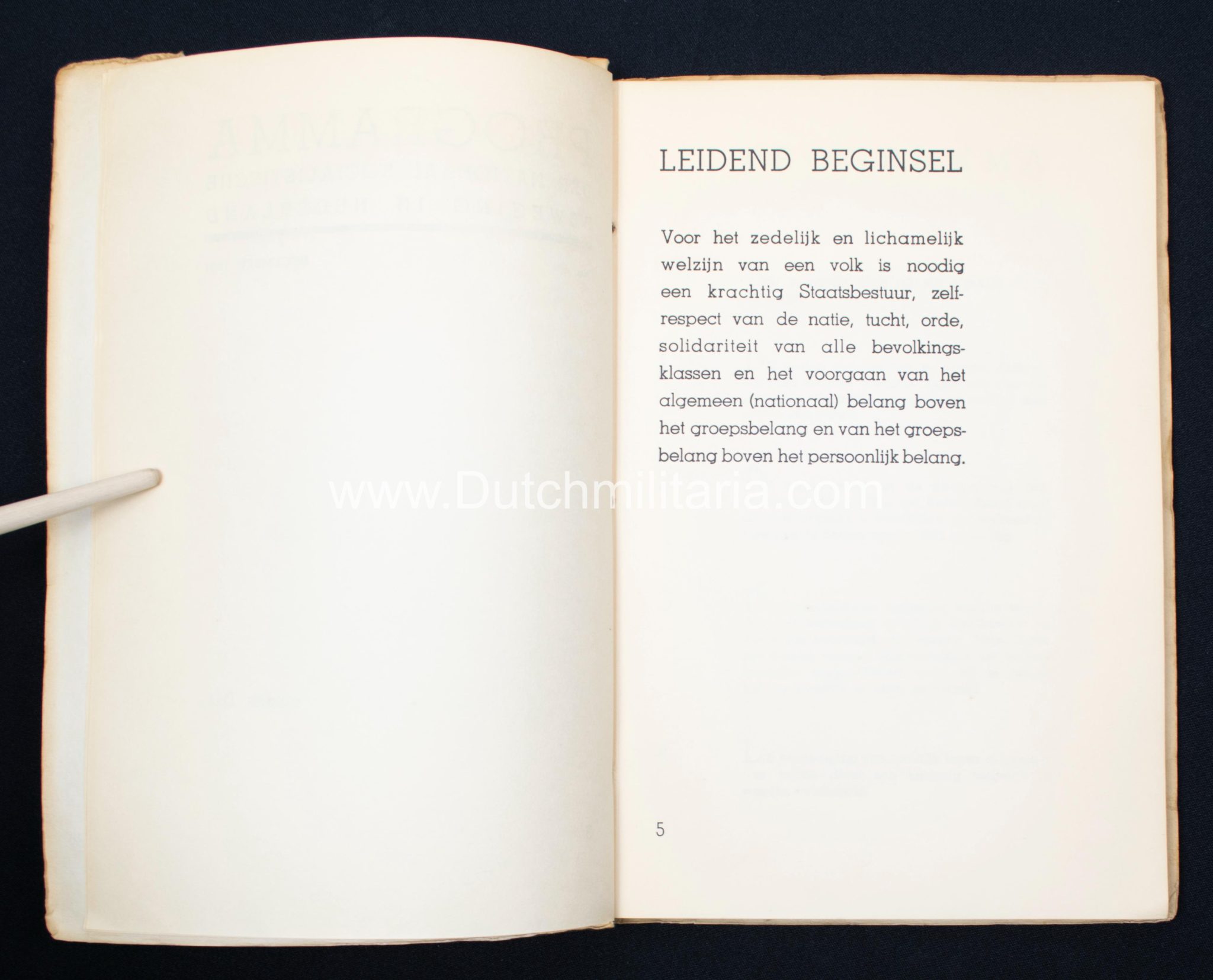 (NSB) Programma met toelichting benevens de bronnen van het Nederlandsche Nationaal-socialisme. #85 (of only 100!) - Extremely rare