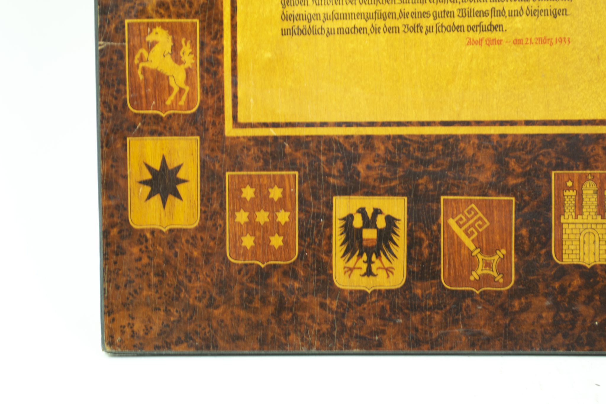 NSDAP wooden plaque "Wir Wollen" (52 x 32,5 cm) - rare - Image 14