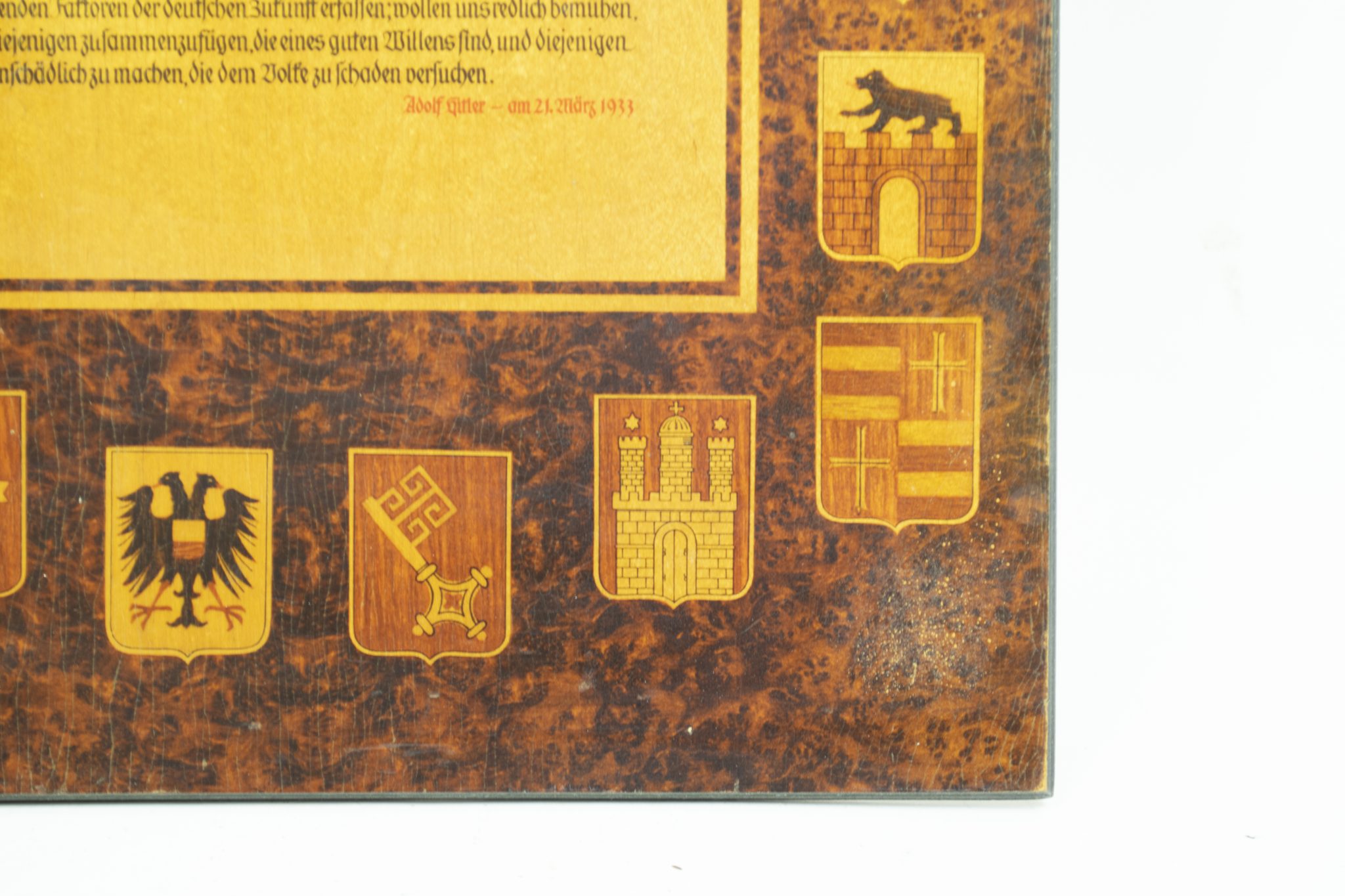 NSDAP wooden plaque "Wir Wollen" (52 x 32,5 cm) - rare - Image 15