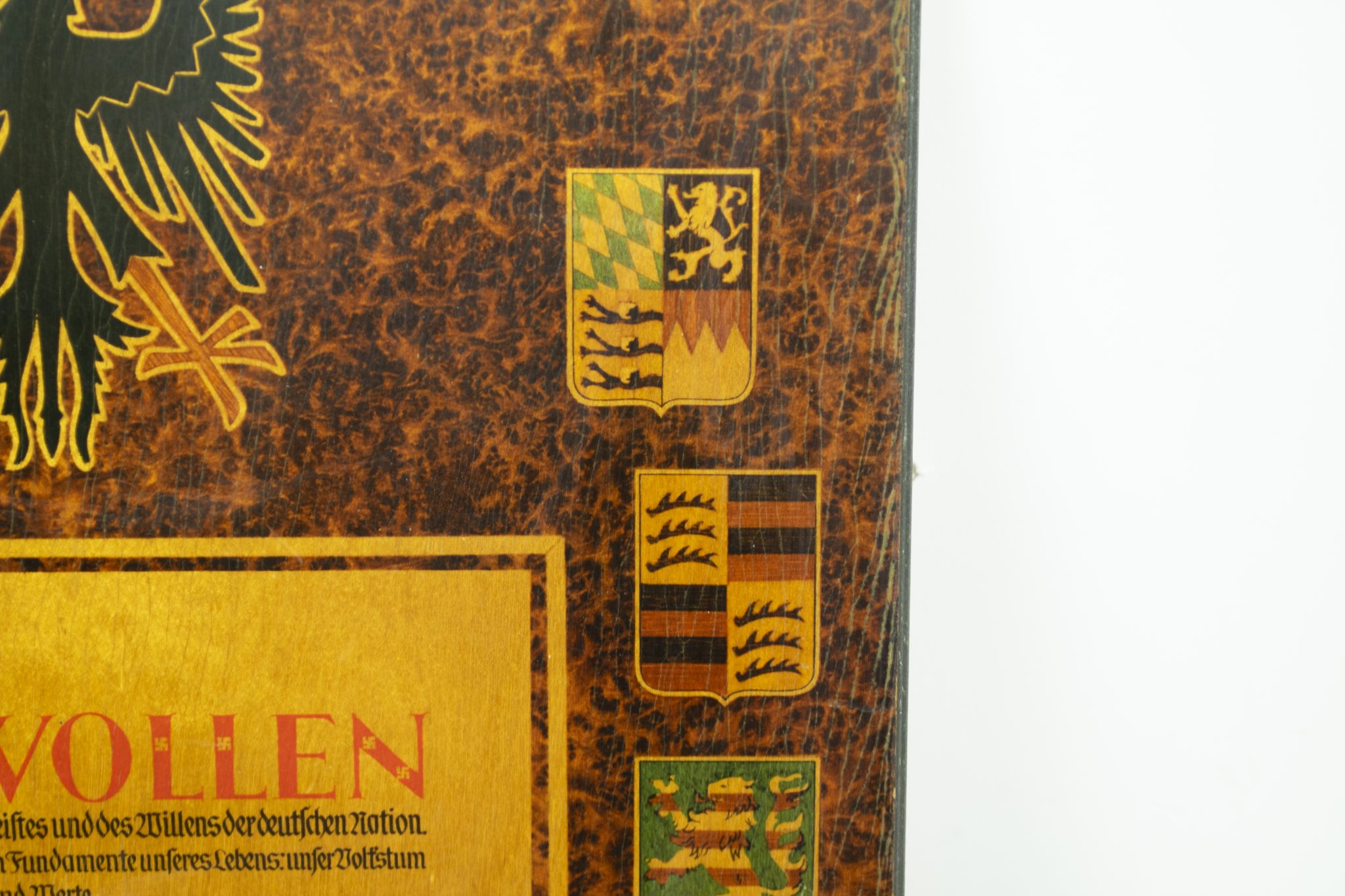 NSDAP wooden plaque "Wir Wollen" (52 x 32,5 cm) - rare - Image 6